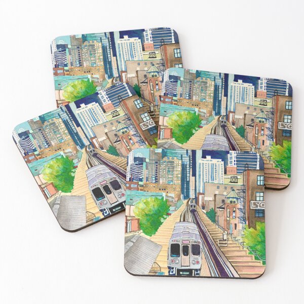 Item preview, L - Pink Line - Chicago CTA designed and sold by alchemyopolis.