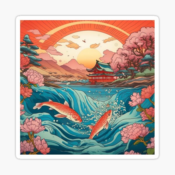 Traditional Japanese Art Stickers for Sale