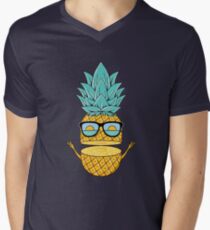 Pineapple Summer Sunglasses Men's V-Neck T-Shirt