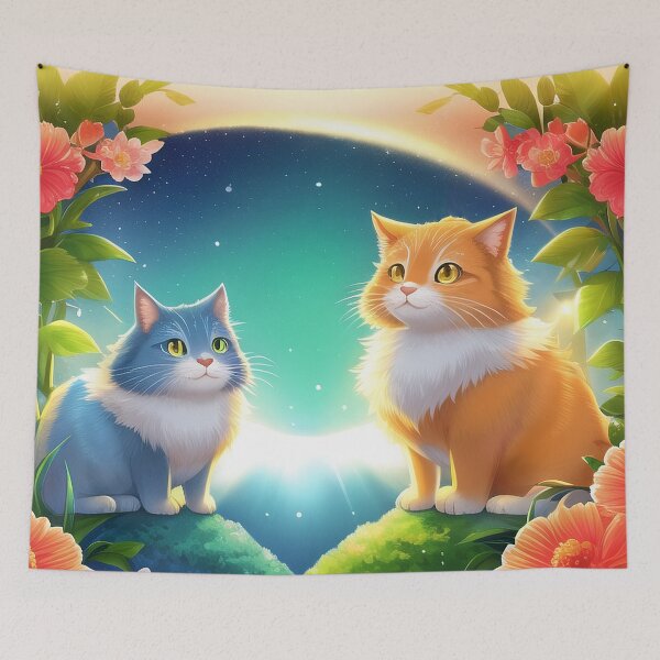 Item preview, pareja de gatos designed and sold by MacOramix.