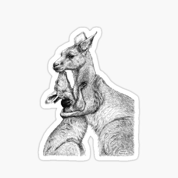 Item preview, Kangaroo Cuddle - Mother and Baby Roo designed and sold by Nadya Neklioudova.