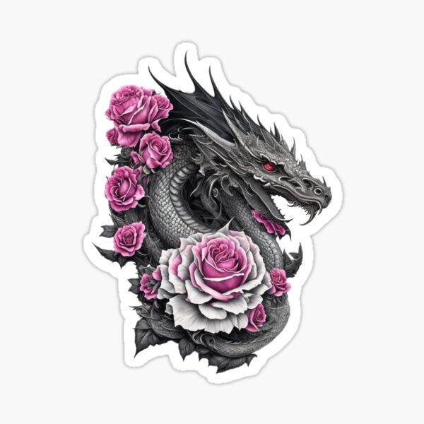 Item preview, Dragon In Pink Roses designed and sold by ttntt.
