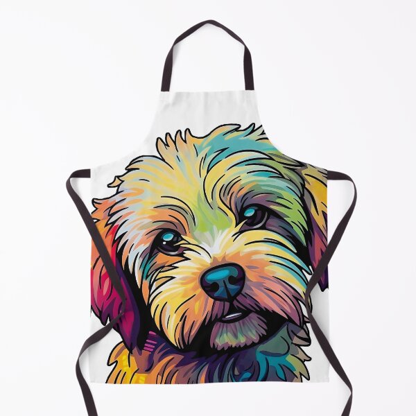 Item preview, cockapoo labradoodle breed dog psychedelic colorful in style of vibrant neo-traditional modern pop art  designed and sold by StickySociety.