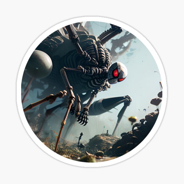Creepy spider with skull sticker Sticker
