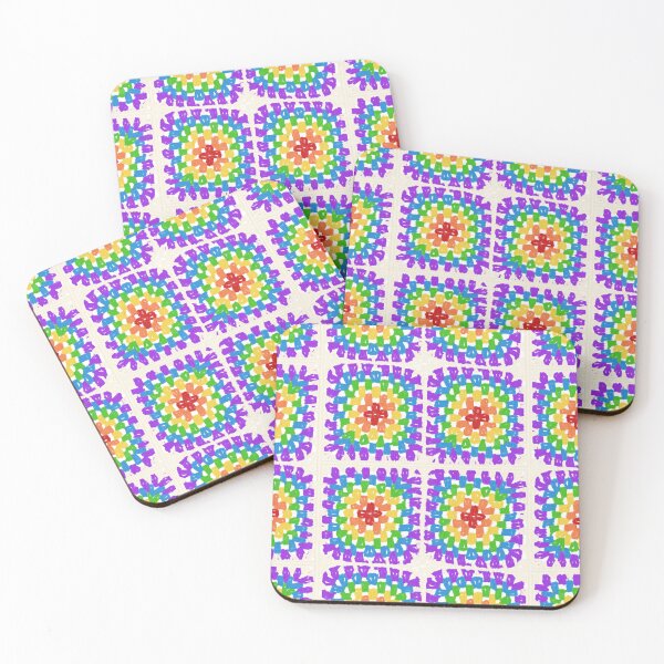 Item preview, Rainbow Crochet Granny Square Repeat designed and sold by ellejoyart.