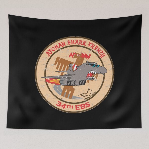 Item preview, 34th Expeditionary Bomb Squadron - Afeghan Shark Frenzy - Grunge Style designed and sold by marksetsukos.
