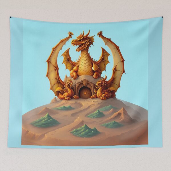 Item preview, Dragon Castle on a Mountain Peak 4 designed and sold by RADRussell.