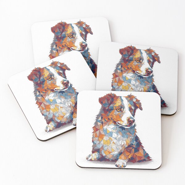 Item preview, Geometric Aussie Dog design Art: Canine Companion designed and sold by DooodleGod.