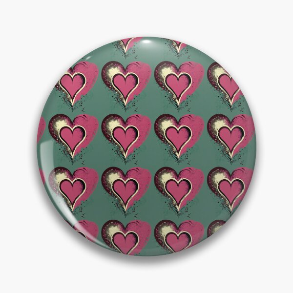 Item preview, Grunge Pink Hearts Pattern Dark Green Background designed and sold by Aaron2610.