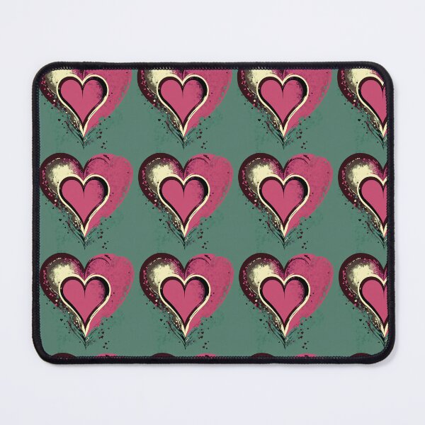Item preview, Grunge Pink Hearts Pattern Dark Green Background designed and sold by Aaron2610.