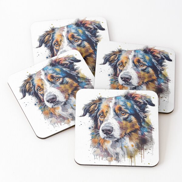 Item preview, Bold Painting of an Active Australian Shepherd designed and sold by DooodleGod.