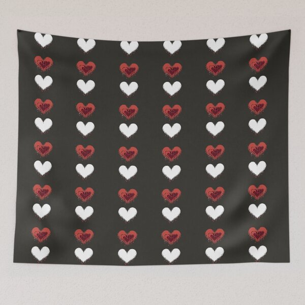 Item preview, Grunge Bleeding Red Heart and White Heart Pattern designed and sold by Aaron2610.
