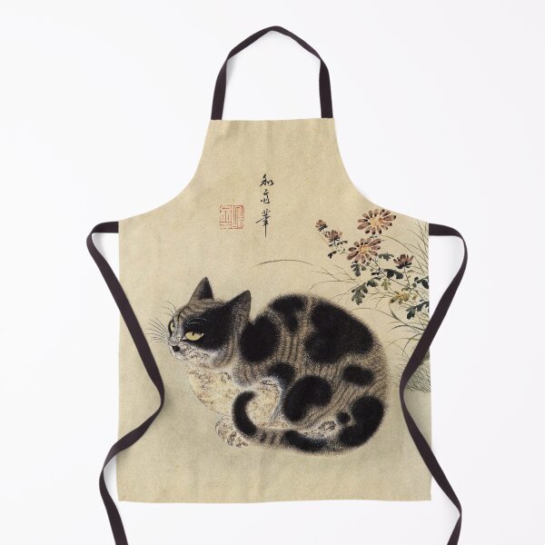 Item preview, Korean Painting Minhwa Autumn Cat in Chrysanthemum Garden designed and sold by tangerinemars.