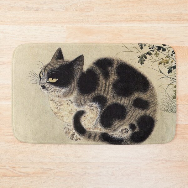 Item preview, Korean Painting Minhwa Autumn Cat in Chrysanthemum Garden designed and sold by tangerinemars.