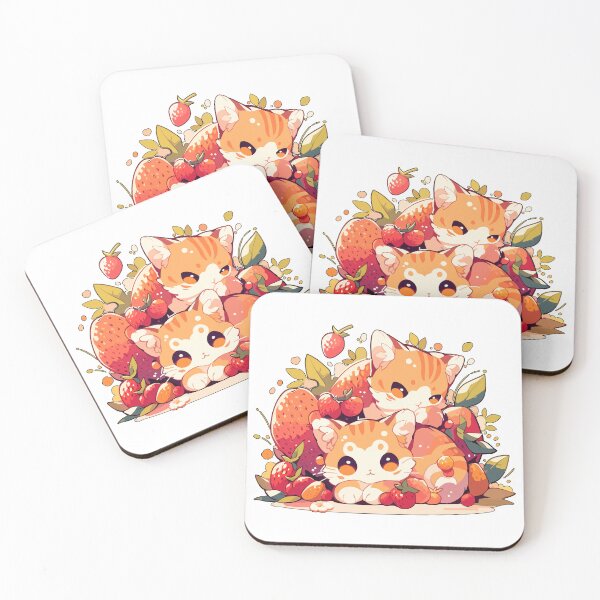 Item preview, Strawberry Cats 2 designed and sold by Chibi Cat Art Corner.