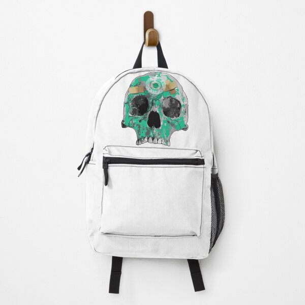 Item preview, Green skull with a halo designed and sold by Whimsy Trail Co.