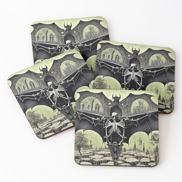 Item preview, Skeleton Bat, Skull Landscape, Fantasy Art, Deviant Art, goth, Gothic designed and sold by Anticulture.
