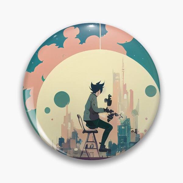 Item preview, A Night to Remember - A Mesmerizing Painting of a Cityscape, Starry Skies, and a Full Moon designed and sold by GalihDA.
