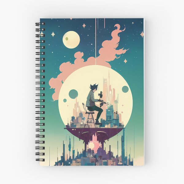 Item preview, A Night to Remember - A Mesmerizing Painting of a Cityscape, Starry Skies, and a Full Moon designed and sold by GalihDA.