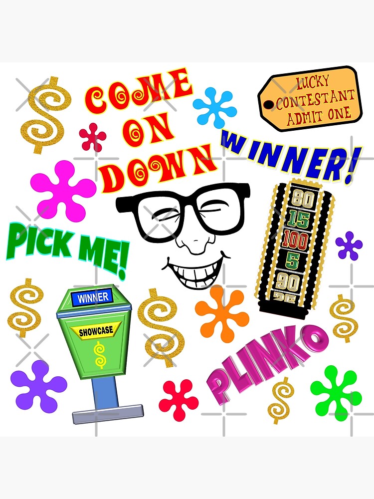 tv-game-show-tpir-the-price-is-show-collage-poster-for-sale-by-luckycontestant-redbubble for 90s Photo Booth Props Printable Free TV Game Show - TPIR (The Price Is...) Show Collage