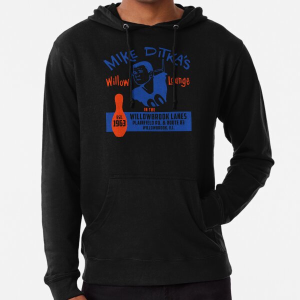 White Label Mfg Mike Ditka's Willow Lounge - Willowbrook, Il - Vintage Bowling Alley - Unisex Hoodie Blue Aqua / XL