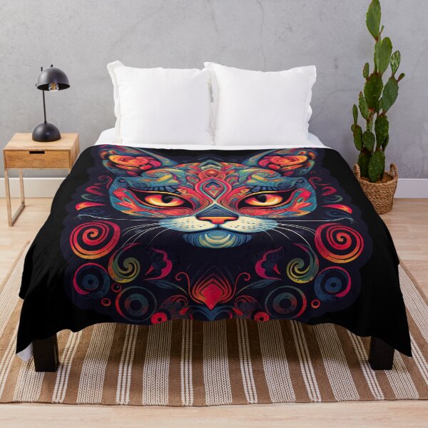 Item preview, Teal Dreams sugar skull cat shirt designed and sold by danielliamgill.