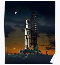 APOLLO 4, Saturn V Rakete, für die amerikanischen bemannten Mondlandung Missionen verwendet Poster