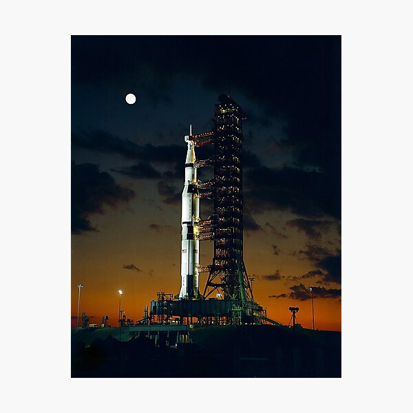 MAN ON THE MOON. APOLLO 4. Saturn V rocket. Used for the American manned lunar landing missions. Photographic Print