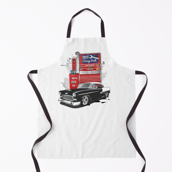 Item preview, 1955 Black and White Chevy Bel Air Garage Built Print designed and sold by RPM-ART.