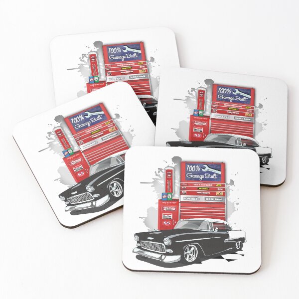 Item preview, 1955 Black and White Chevy Bel Air Garage Built Print designed and sold by RPM-ART.