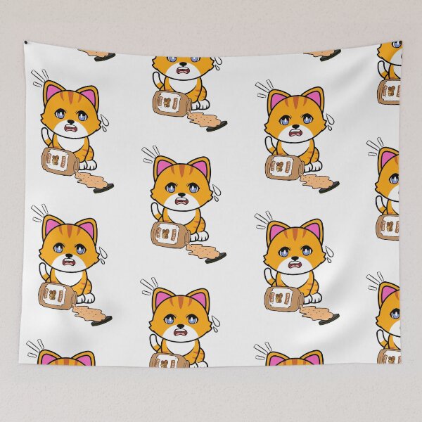 Item preview, Cute Orange Cat spilled a jar of peanut butter designed and sold by Pet Station.