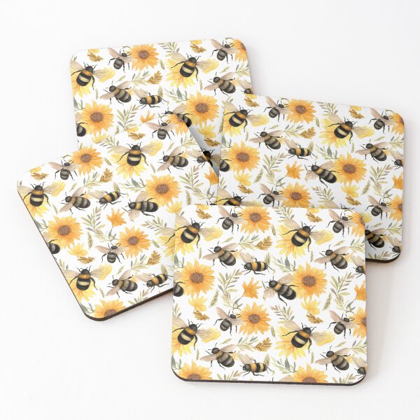 Item preview, Watercolor Bees & Sunflowers designed and sold by DelgadoStudio.