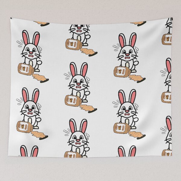 Item preview, Cute Furry Bunny spilled a jar of peanut butter designed and sold by Pet Station.