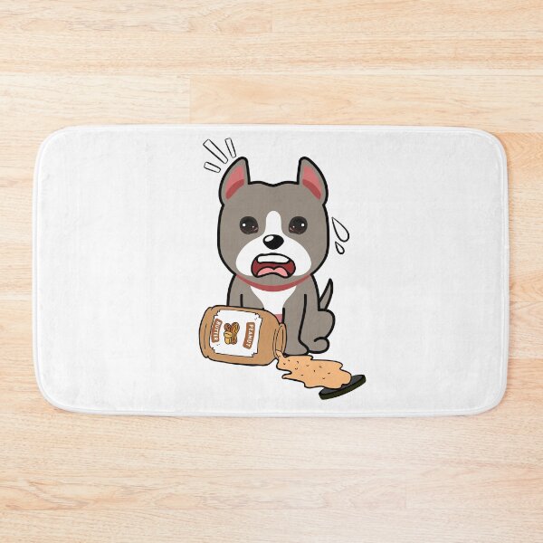 Item preview, Cute Grey Dog spilled a jar of peanut butter designed and sold by Pet Station.