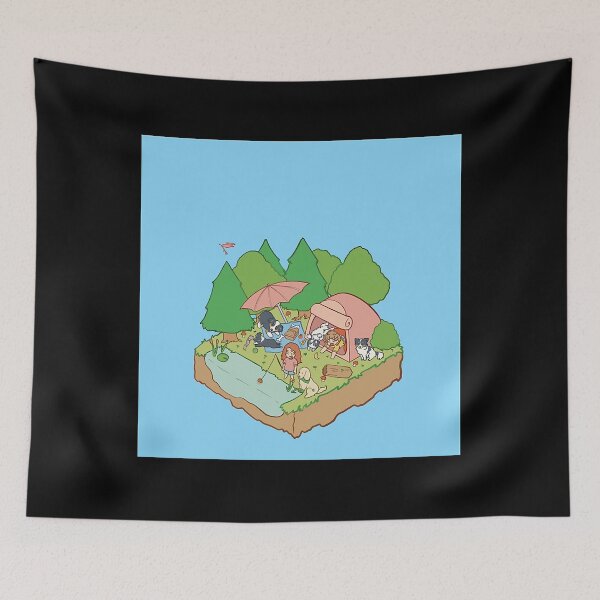 Item preview, Australian Shepherd and friends camping in the great outdoors Chiffon Top designed and sold by mcdonnellshila.