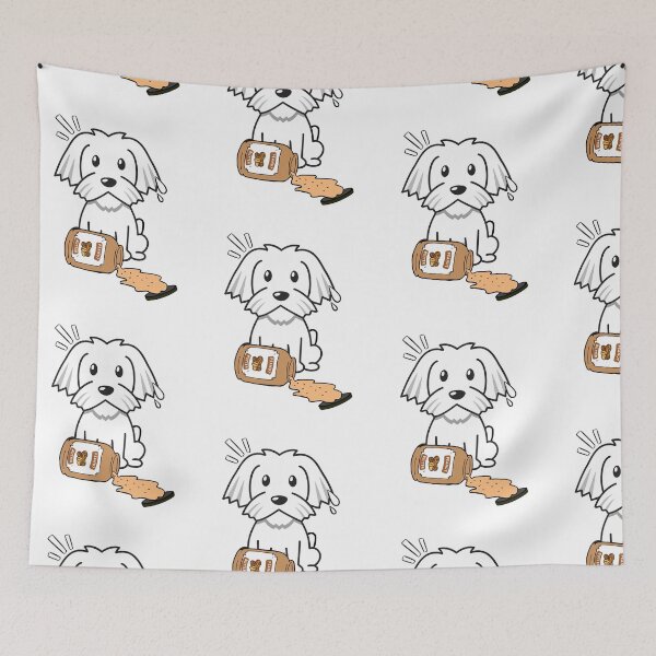 Item preview, Cute white Dog spilled a jar of peanut butter designed and sold by Pet Station.