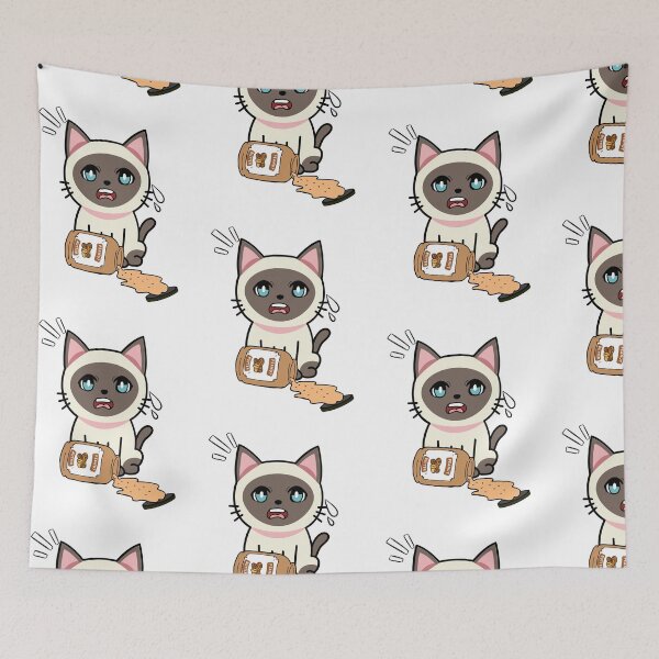 Item preview, Cute Siamese Cat spilled a jar of peanut butter designed and sold by Pet Station.