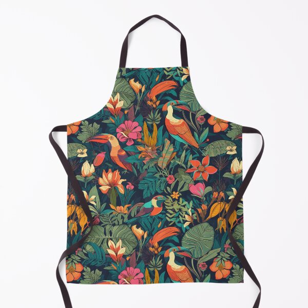 Item preview, A lively tropical forest with exotic birds and colorful flowers designed and sold by Maycon Arts.