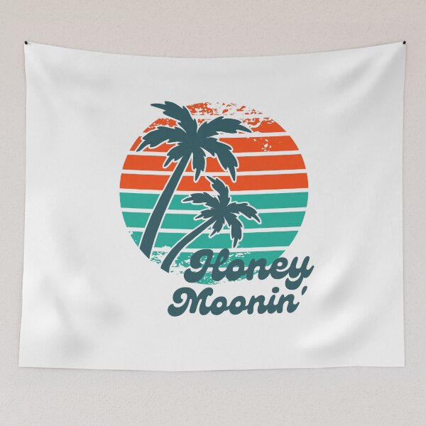Item preview, Honey Moonin Matching Couple Just Married Tropical Honeymoon designed and sold by TeesForNerds.