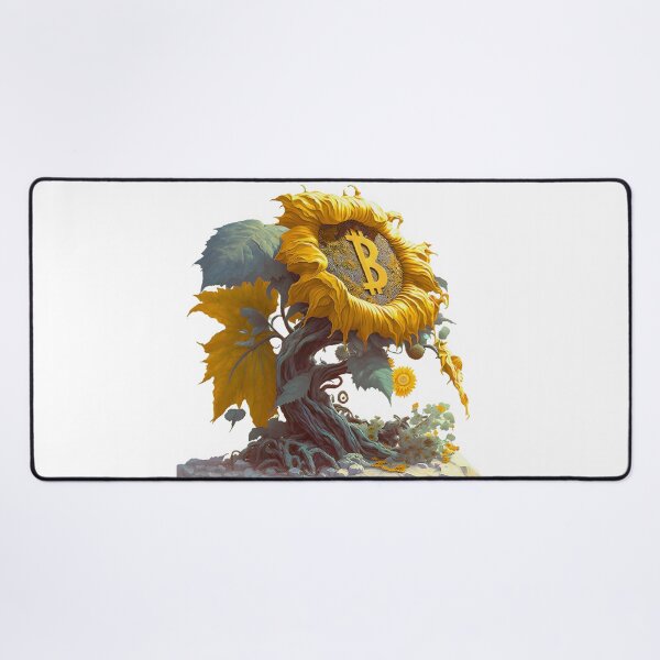 Vista previa del artículo con la obra «Diseño de camiseta Bitcoin Sunflower», diseñado y vendido por T3goods.