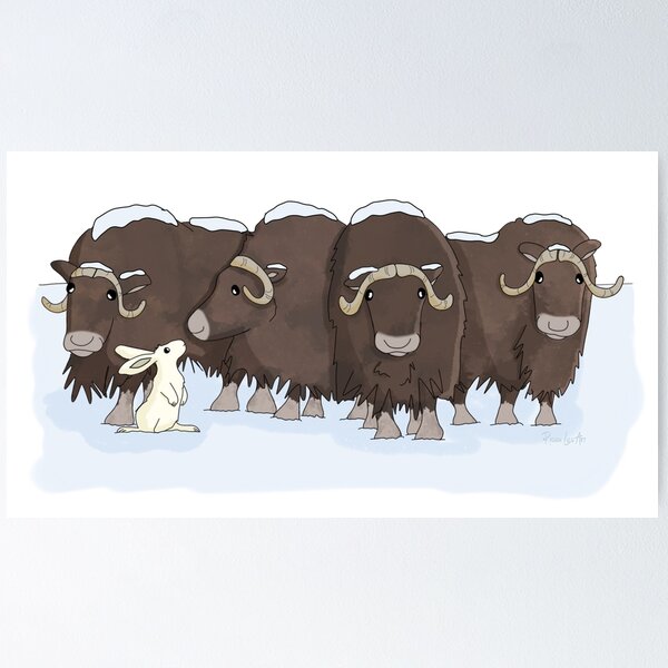 Musk Ox and Rabbit Friend Poster