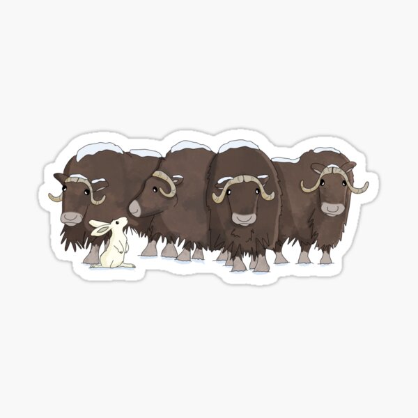 Musk Ox and Rabbit Friend Sticker