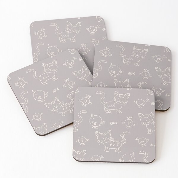 Item preview, Friendly neighbourhood pets in neutral grays designed and sold by FrancesPoff.