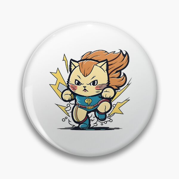 Item preview, The Thundering Claw Lightning Super Hero Cat designed and sold by KheiroPrints.