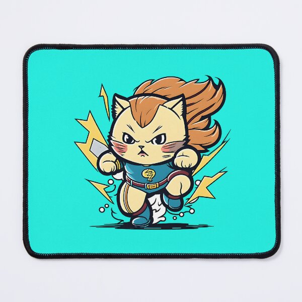 Item preview, The Thundering Claw Lightning Super Hero Cat designed and sold by KheiroPrints.