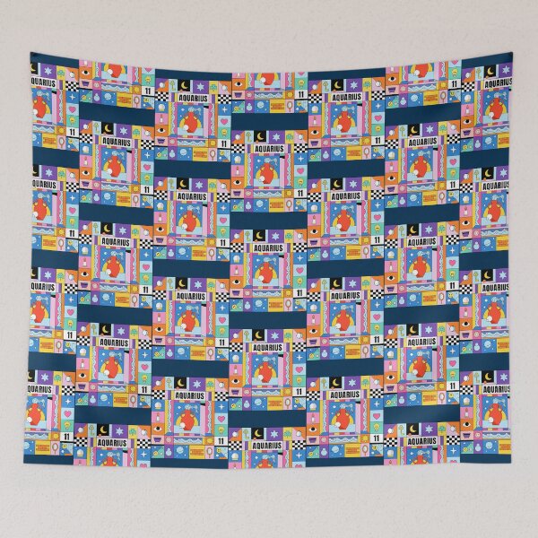 Item preview, Aquarius Zodiac Sign Colorful Collage Astrology Birthday designed and sold by hammack67.