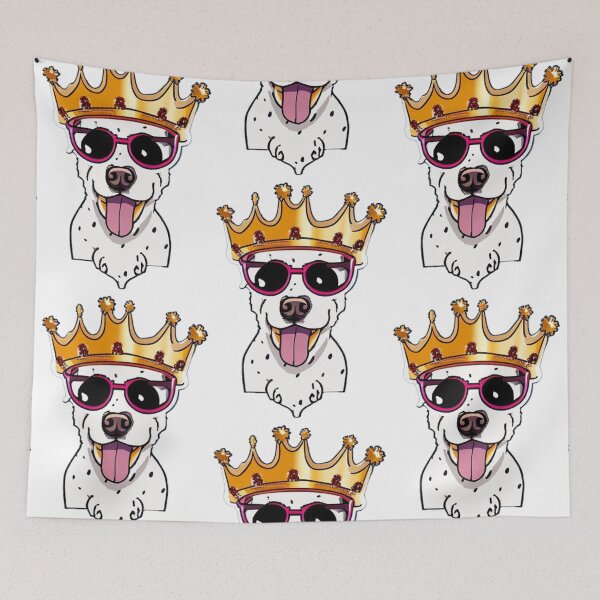 Item preview, Reigning Cats and Dogs Panting Dog Puppy King designed and sold by Bloomin'  Arty Families.
