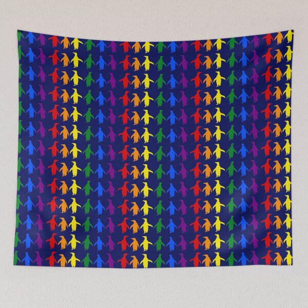 Item preview, Dark Blue #060D5B background LGBTQI+ Pride Penguins LGBT LGBTQ designed and sold by SBPenguins.