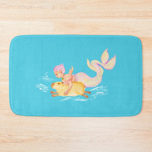 Item preview, A mermaid and her Capybara designed and sold by umasharda.