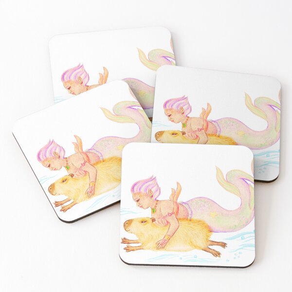 Item preview, A mermaid and her Capybara designed and sold by umasharda.